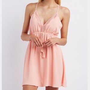 Crochet trim baby doll dress